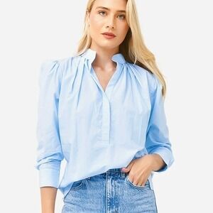 Wear Cisco Womens M/L Puff Long Sleeve Shirt Light Blue Quiet Luxury Minimalist